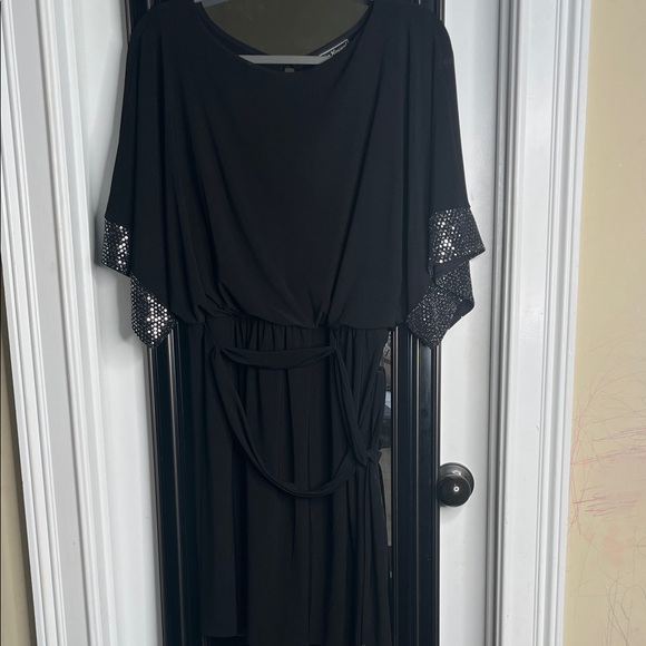 beaded ruffle midi dress with Corset Bodice and Fringe – The Designer Atelier Size:EU 44 yömyynti Vneck Long Black Evening